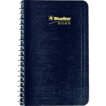Blueline® Essential Daily Diary Spiral Bound Soft Cover 6" x 3-1/2" Bilingual Blue