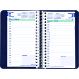 Blueline® Essential Daily Diary Spiral Bound Soft Cover 6" x 3-1/2" Bilingual Blue