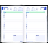 Blueline® Traditional Daily Planner Hard Cover 8" x 5" English Black