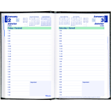Blueline® Traditional Daily Diary Hard Cover Bound 8" x 5" Black Bilingual