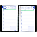Blueline® Essential Daily Diary Spiral Bound Soft Cover 8"x5" Bilingual Black