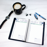Blueline® Essential Daily Diary Spiral Bound Soft Cover 8"x5" Bilingual Black
