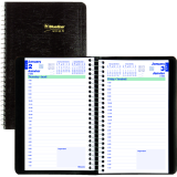 Blueline® Essential Daily Diary Spiral Bound Soft Cover 8" x 5" Bilingual Black