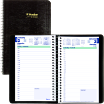 Blueline® Essential Daily Planner 8"x5" English Black