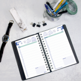 Blueline® Essential Daily Planner 8"x5" English Black