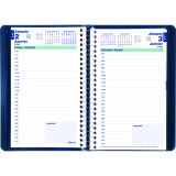 Blueline® Essential Daily Diary Spiral Bound Soft Cover 8" x 5" Bilingual Blue
