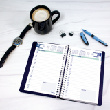 Blueline® Essential Daily Diary Spiral Bound Soft Cover 8" x 5" Bilingual Blue