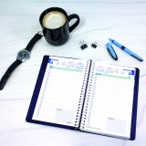 Blueline® Essential Daily Planner 8"x5" English Blue