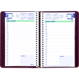 Blueline® Essential Daily Diary Spiral Bound Soft Cover 8" x 5" Bilingual Burgundy