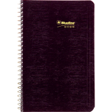 Blueline® Essential Daily Diary Spiral Bound Soft Cover 8" x 5" Bilingual Burgundy