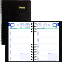Blueline® CoilPro™ Daily Diary 8"x5" Black Bilingual