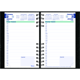 Blueline® CoilPro™ Daily Diary 8"x5" Black Bilingual