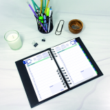 Blueline® CoilPro™ Daily Diary 8"x5" Black Bilingual