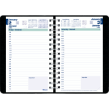 Blueline® Essential PlannerPlus Daily Diary w/Follow-up Notes 8"x5" Black Bilingual