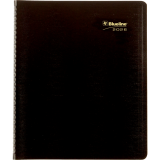 Blueline® Essential Monthly Diary Twin Wire Soft Cover 11" x 9-1/16" Bilingual Black