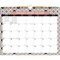 Blueline® Monthly Wall Calendars Twin wire bound 12 months 15"x12" Bilingual Tiles
