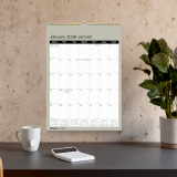 Blueline® Minimalist Design Wall Calendar 12"x17" Bilingual Assorted Colours