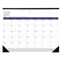 Blueline DuraGlobe Monthly Desk Pad Calendar 22" x 17" English