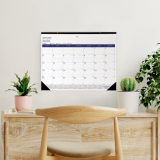 Blueline DuraGlobe Monthly Desk Pad Calendar 22" x 17" English