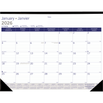 Blueline® DuraGlobe™ Monthly Desk Pad 22" x 17" Bilingual