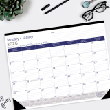 Blueline® DuraGlobe™ Monthly Desk Pad 22" x 17" Bilingual