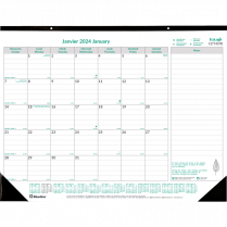 Blueline® Ecologix™ Monthly Desk Pad 22" x 17" Bilingual