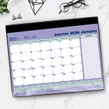 Blueline® Monthly Desk/Wall Calendar 24-1/4"x19-1/8" Bilingual