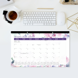 Blueline® Monthly Desk Pad  17-3/4" x 10-7/8" Bilingual Floral Design