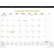 Blueline® Gold Collection Monthly Desk Pad 22"x17" Bilingual