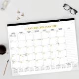 Blueline® Gold Collection Monthly Desk Pad 22" x 17" Bilingual