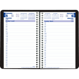 Blueline® Essential Daily Diary Spiral Bound Soft Cover 8"x5" Black Bilingual