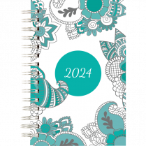 Blueline® DoodlePlan™ Weekly/Monthly Planner 8" x 5" Botanica Bilingual