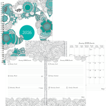 Blueline® DoodlePlan™ Weekly/Monthly Planner 11"x8-1/2" Botanica Bilingual