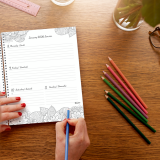 Blueline® DoodlePlan™ Weekly/Monthly Planner 11"x8-1/2" Botanica Bilingual