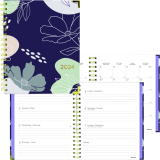 Blueline® Gold Detail Weekly/Monthly Planner 9-1/4" x 7-1/4" Bilingual Assorted Navy/Gold Covers