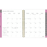 Blueline® Gold Detail Weekly/Monthly Planner 11"x8-1/2" Bilingual Assorted Navy/Gold Covers
