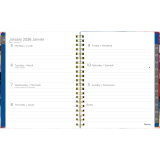 Blueline® Quartz Weekly/Monthly Planner Hard Cover 11"x8-1/2" Bilingual Turquoise