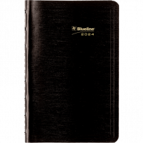 Blueline® Essential Weekly Diary Soft Cover Twin Wire 8" x 5" Bilingual Black