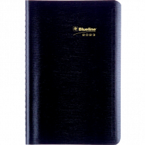 Blueline® Essential Weekly Diary Soft Cover Twin Wire 8" x 5" Bilingual Blue