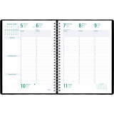Blueline® Timanager® Weekly Business Diary Twin Wire Soft Cover 10-1/4" x 7-5/8" English Black
