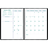 Blueline® Timanager® Weekly Business Diary Twin Wire Soft Cover 10-1/4" x 7-5/8" English Black
