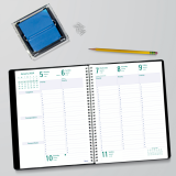 Blueline® Timanager® Weekly Business Diary Twin Wire Soft Cover 10-1/4" x 7-5/8" English Black