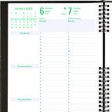 Blueline® Timanager® CoilPro™ Weekly Business Diary 10-1/4" x 7-5/8" English Black