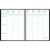 Blueline® Timanager® Weekly/Monthly Business Diary Twin Wire 11x8-1/2" English Black