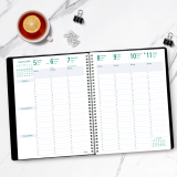 Blueline® Timanager® Weekly/Monthly Business Diary Twin Wire 11x8-1/2" English Black
