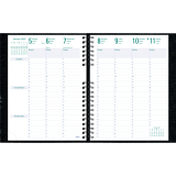 Blueline® Timanager® CoilPro™ Weekly Business Diary 11"x8-1/2" English Black