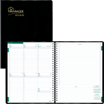 Blueline® Timanager® Weekly Planner 11"x8-1/2" English Black