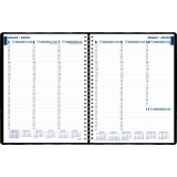 Blueline® Essential Weekly Diary Twin Wire 11" x 9-1/16" Bilingual Black