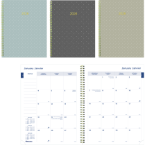 Blueline® Minimalist Monthly Planner 14 Month 11"x8-1/2" Bilingual Assorted Colours