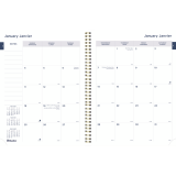 Blueline® Minimalist Monthly Planner 14 Month 11"x8-1/2" Bilingual Assorted Colours